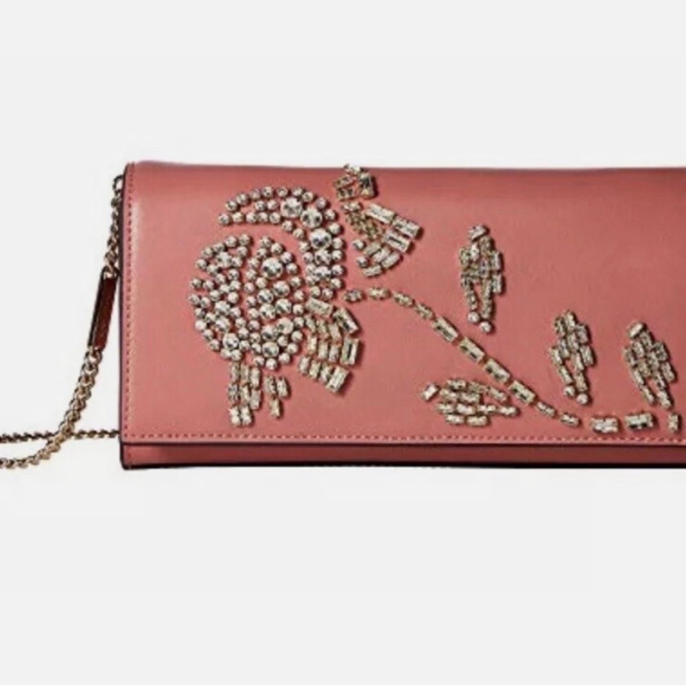 New Michael Kors Bellamie Embellished Large East West Clutch/Shoulder Bag - Picture 6 of 13